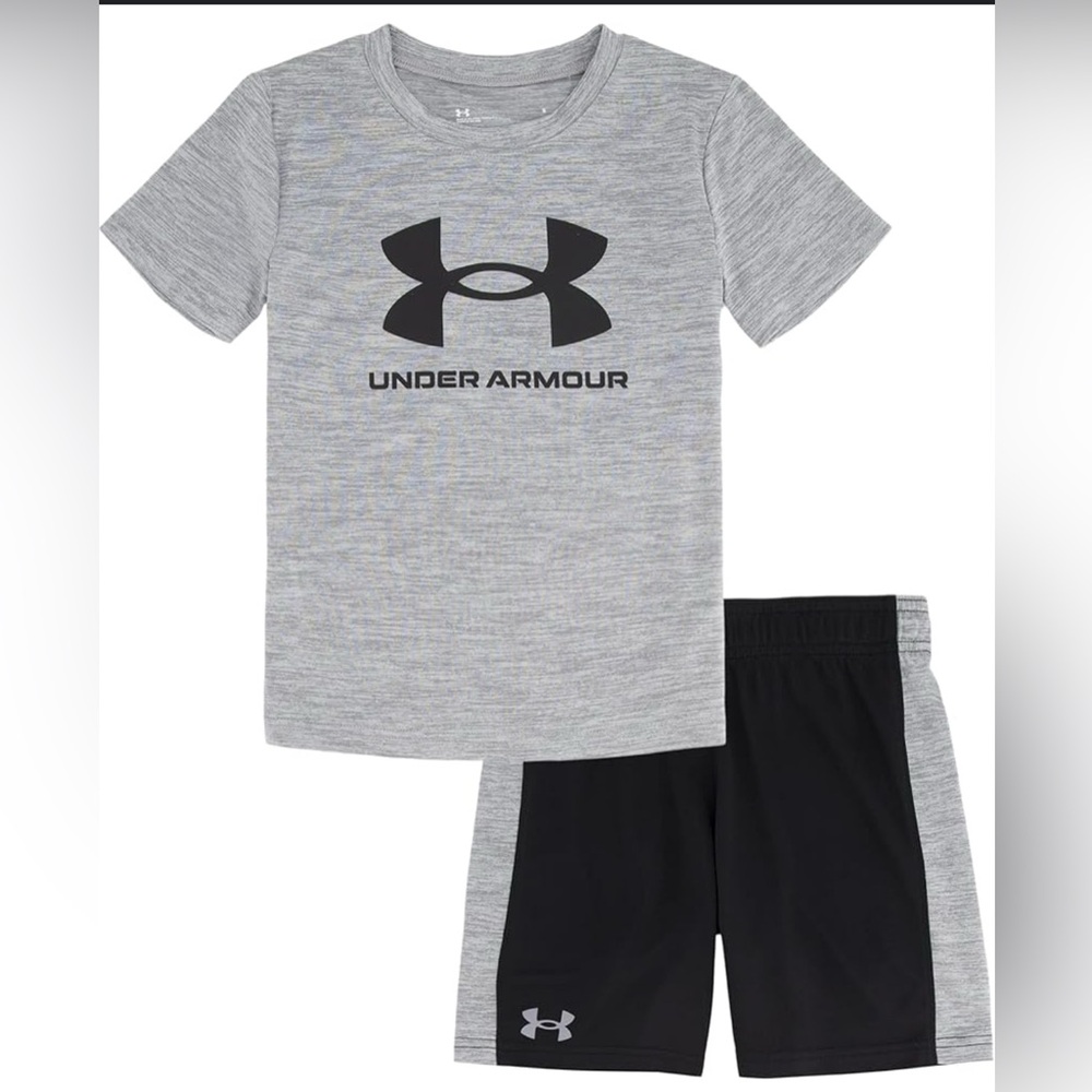 Under Armour Heather Gray and Black Kids' Set